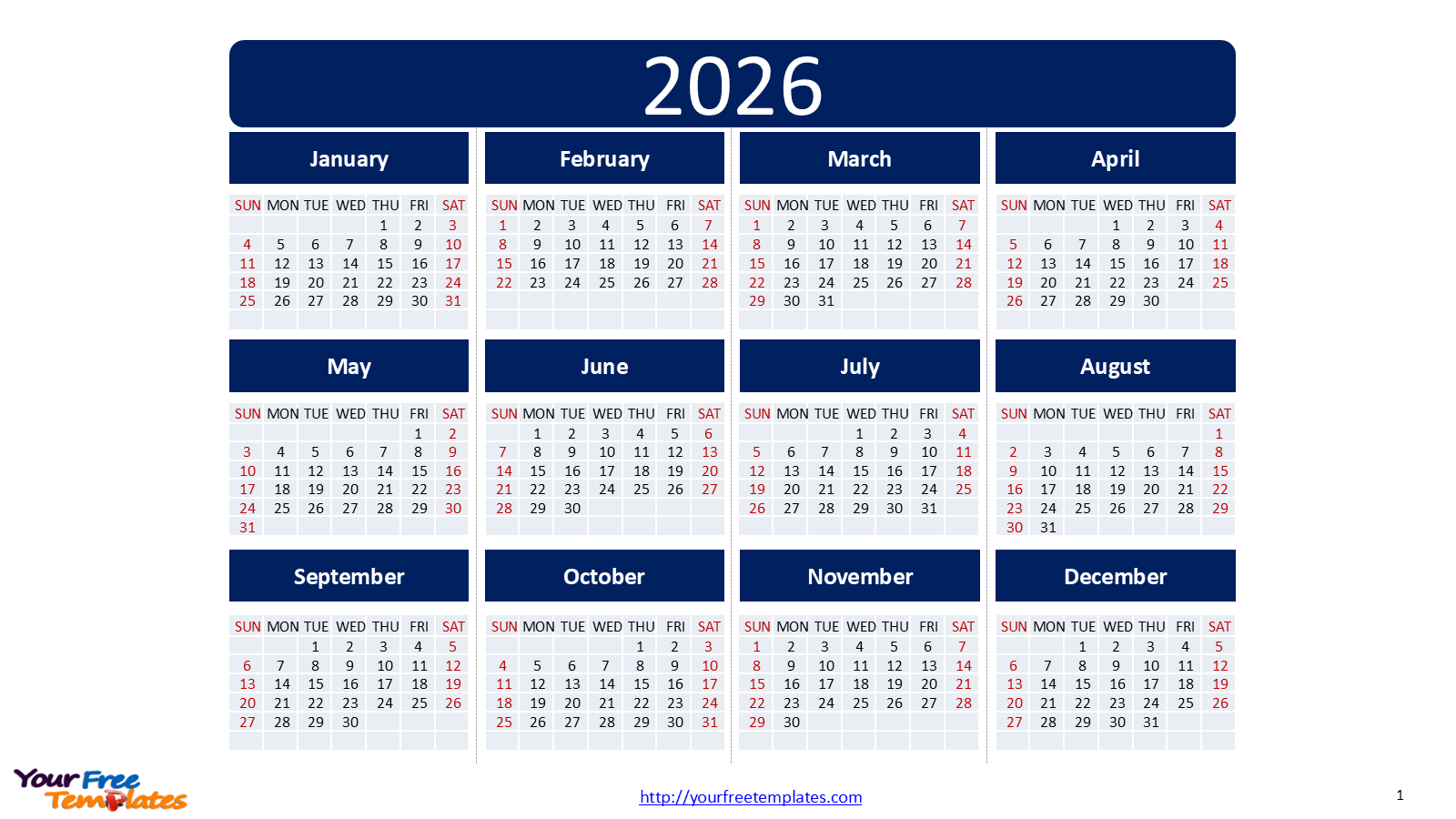 Free Printable 2026 Calendar With Week Numbers