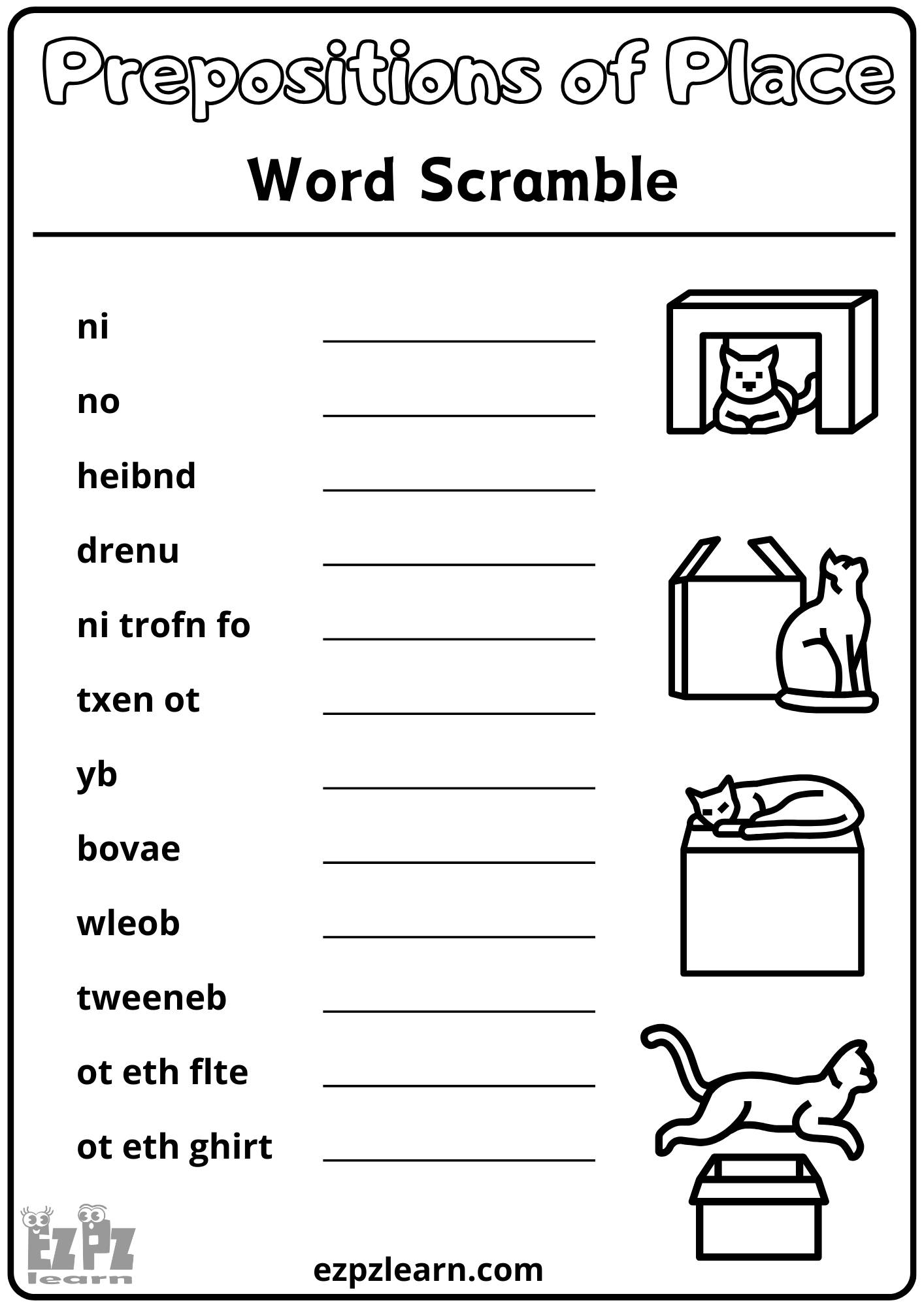 Preposition Worksheets Free And Printable