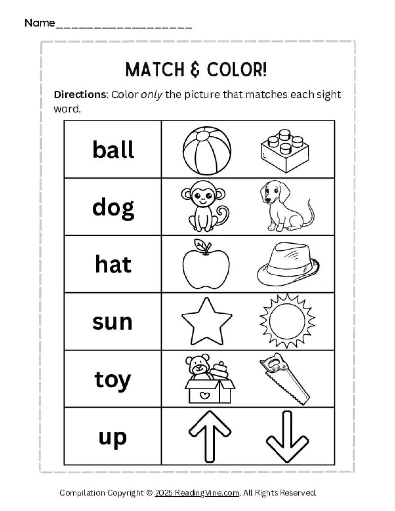 Preschool Sight Words