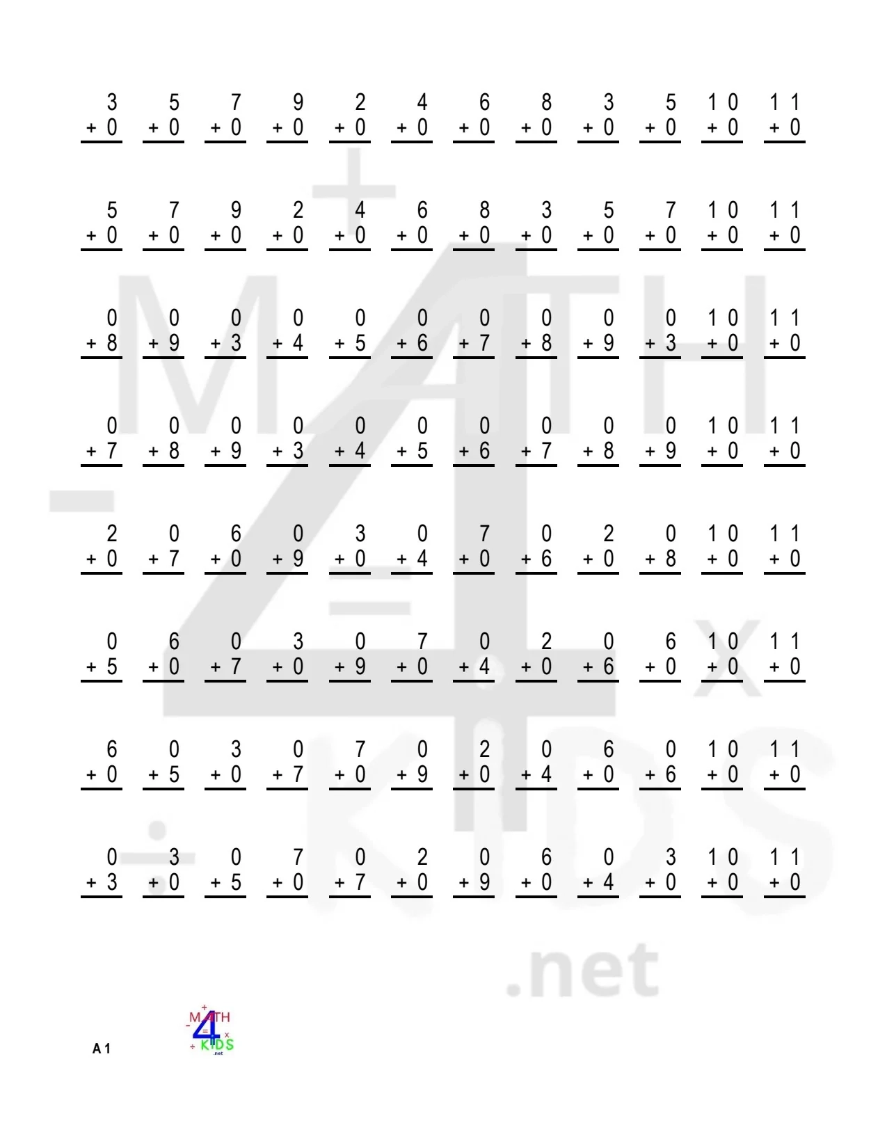 Math Addition Worksheet Free Printable