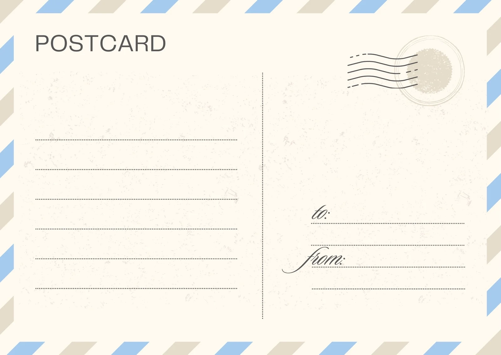 Postcard Template Printable