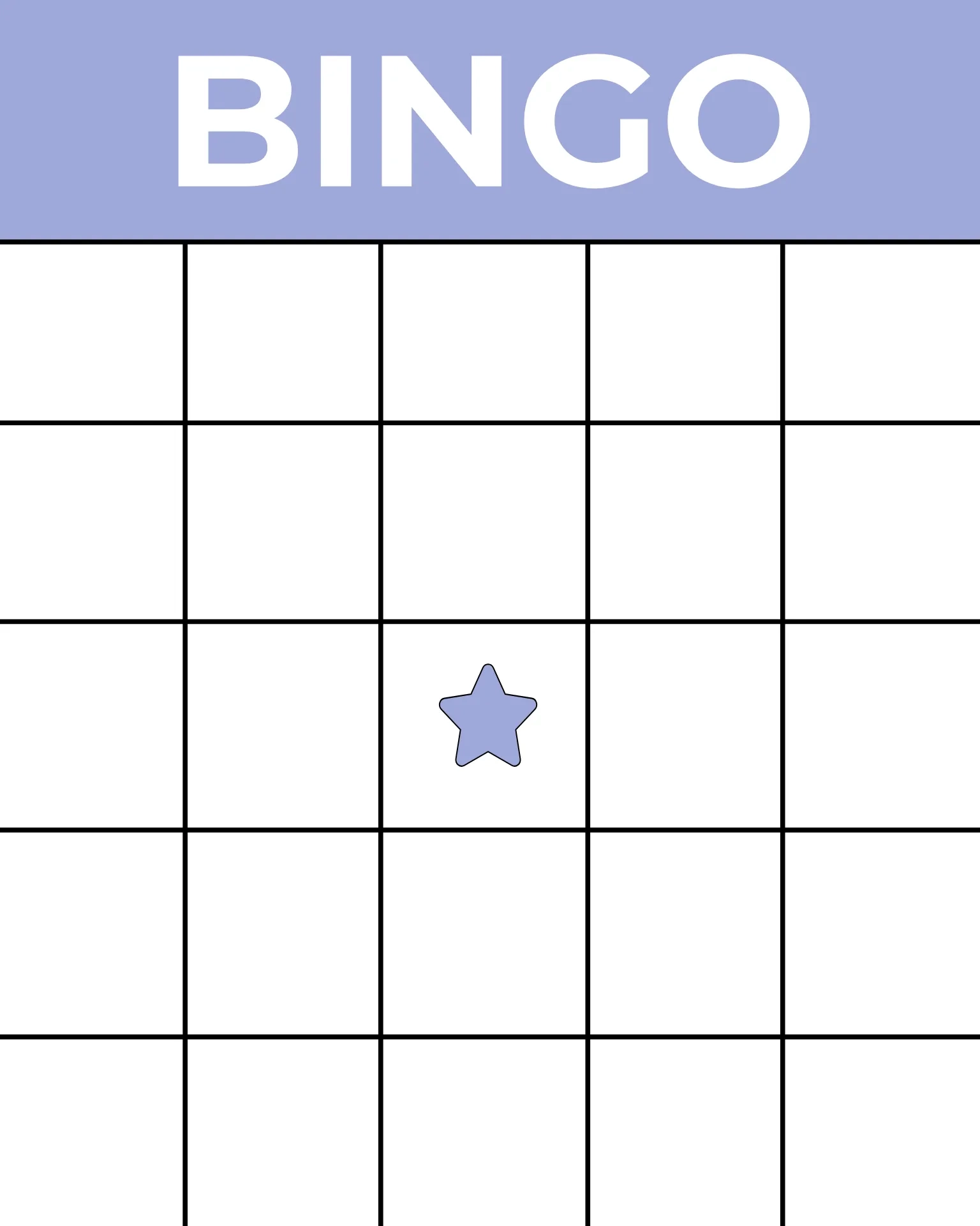 Free Printable Template Blank Bingo Card