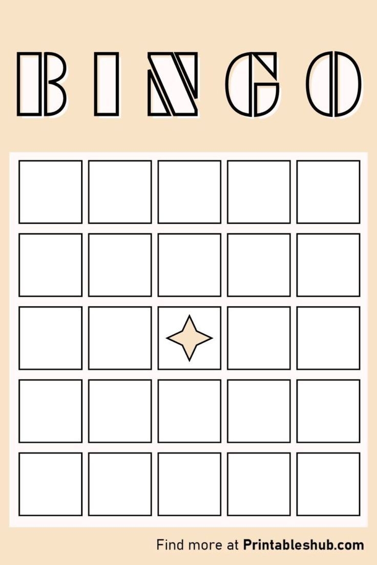 Printable Bingo Card Template