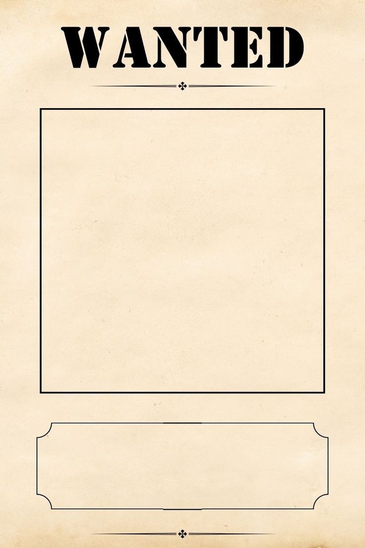 Wanted Poster Template Printable