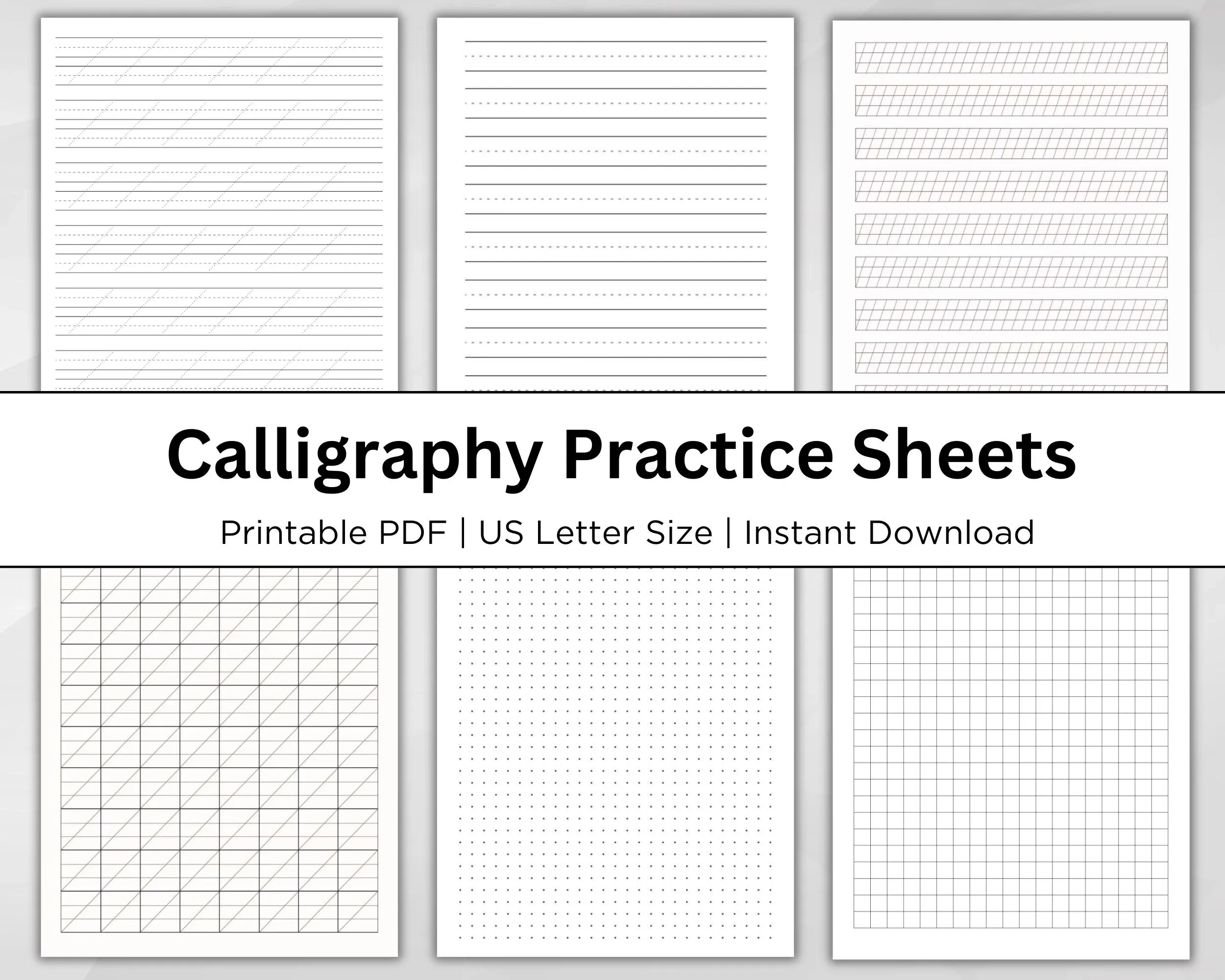 Lined Calligraphy Paper Printable