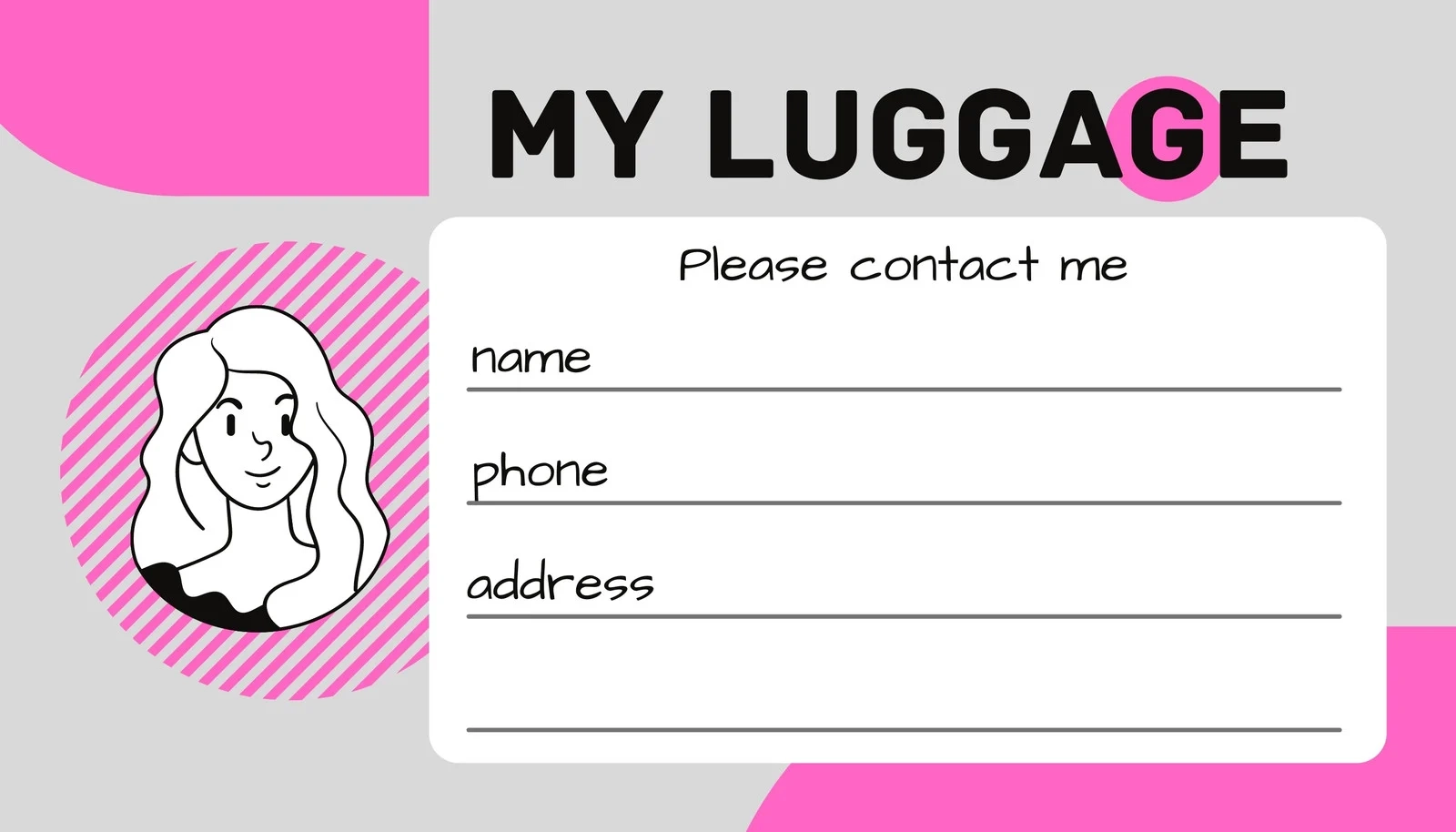 Printable Luggage Tag Template
