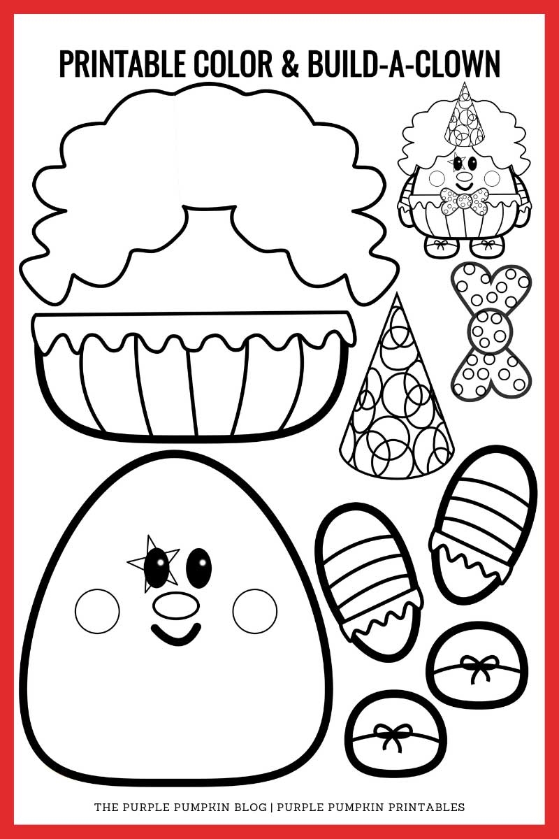 Printable Color amp Build A Clown