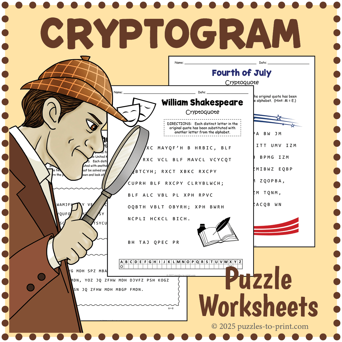Cryptogram Puzzles Printable Free