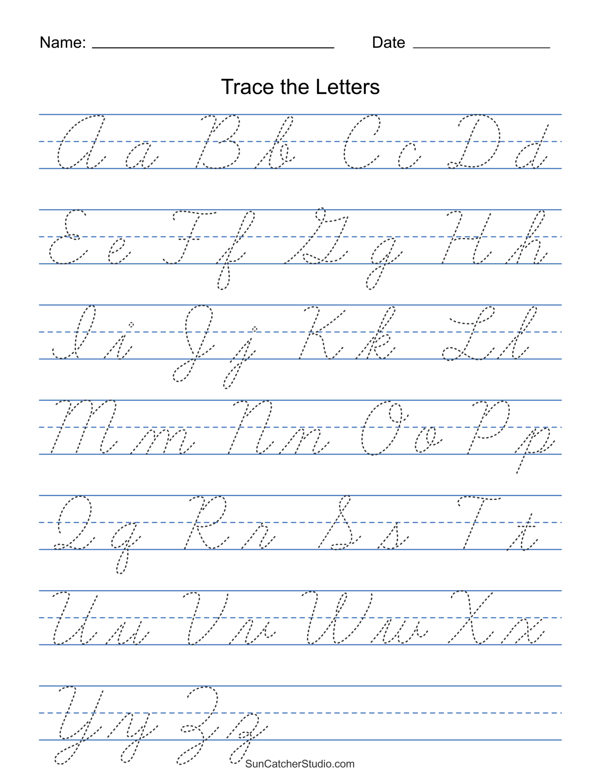 Free Printable Cursive Handwriting Worksheets Pdf