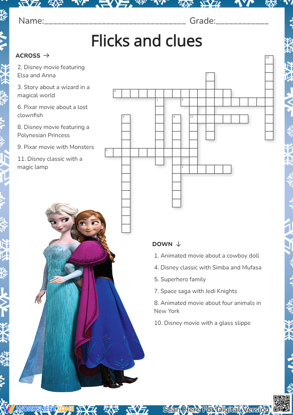 Disney Crossword Clue Printable