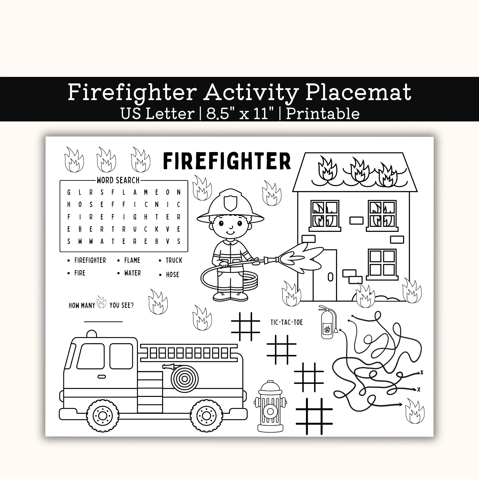 Free Printable Firefighter Worksheets