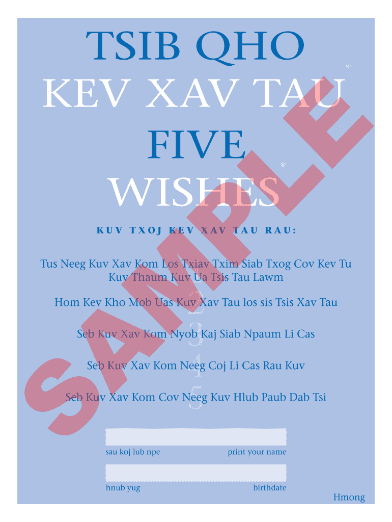 Printable Five Wishes Document Pdf Fill Online Printable 