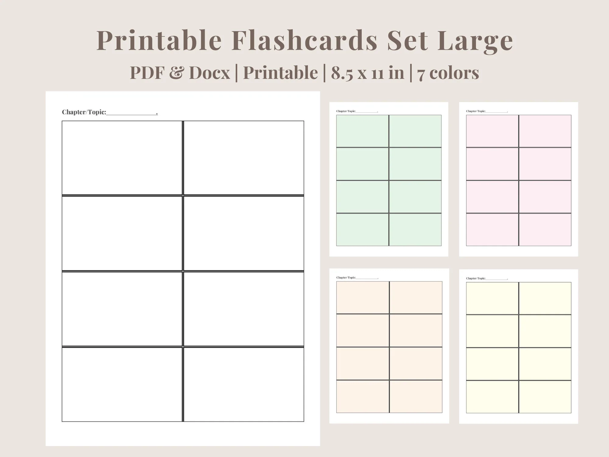 Printable Flashcards Editable Flashcards 4 Blank Flashcards 