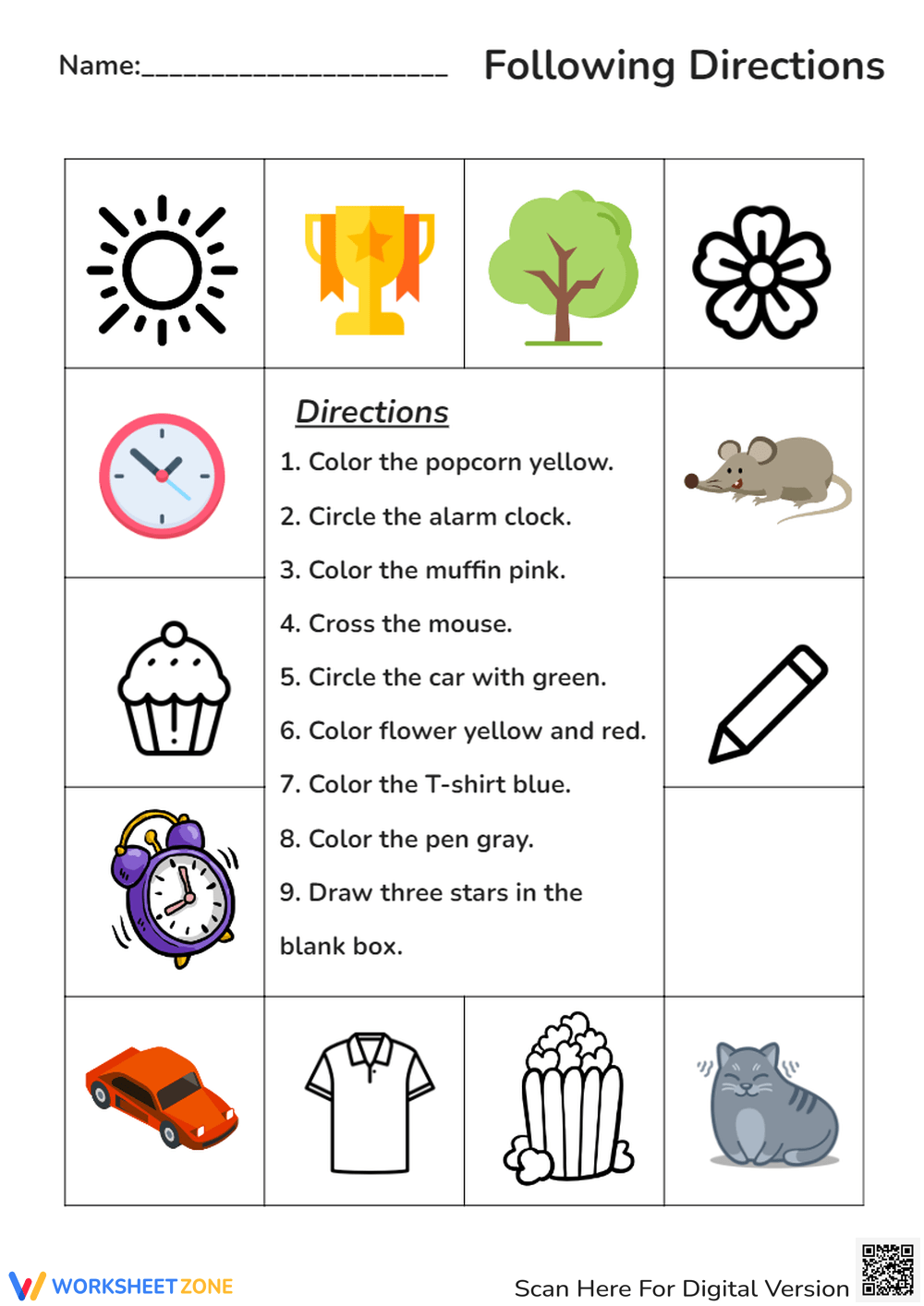 Following Directions Free Printable Worksheet