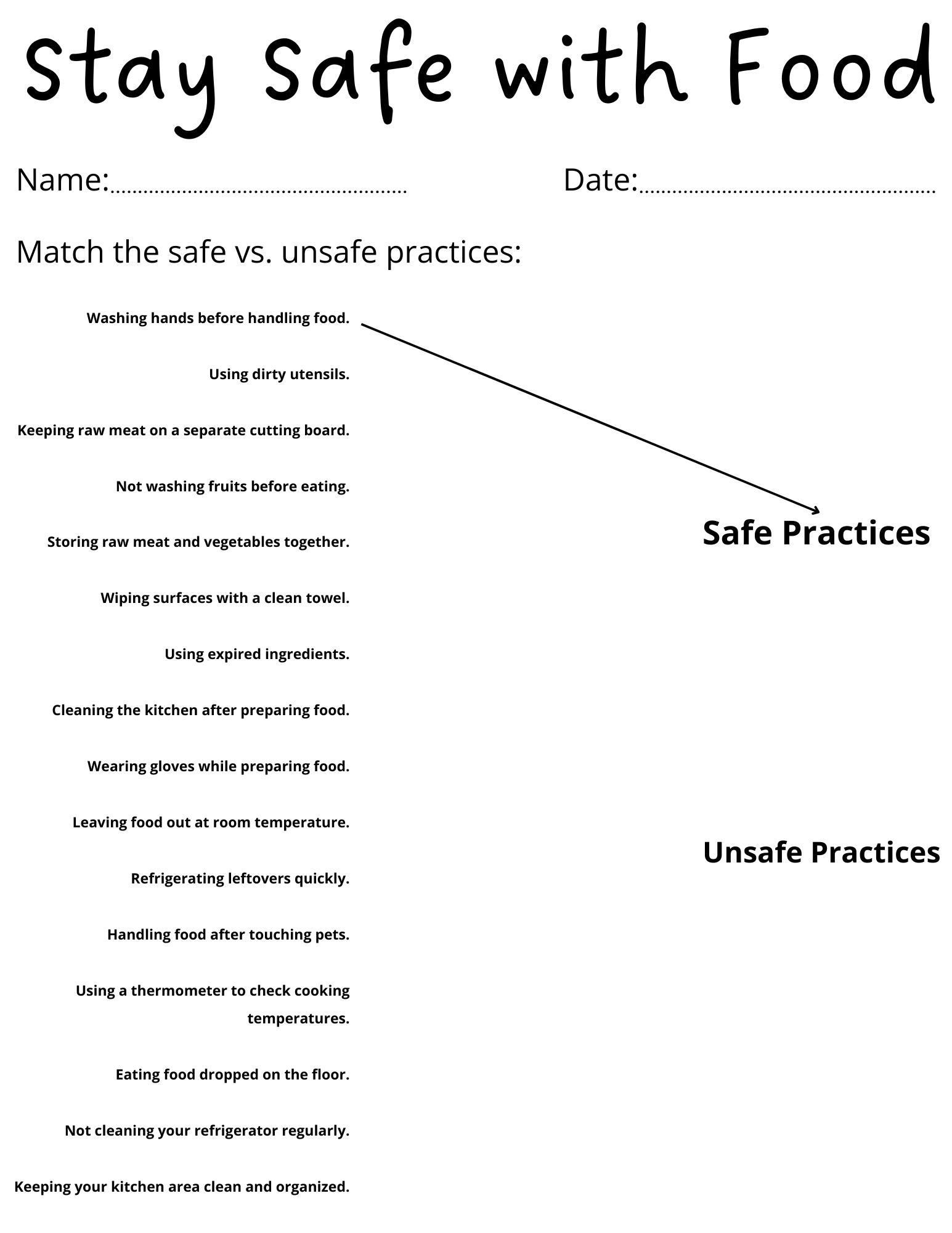 Free Printable Food Safety Worksheets