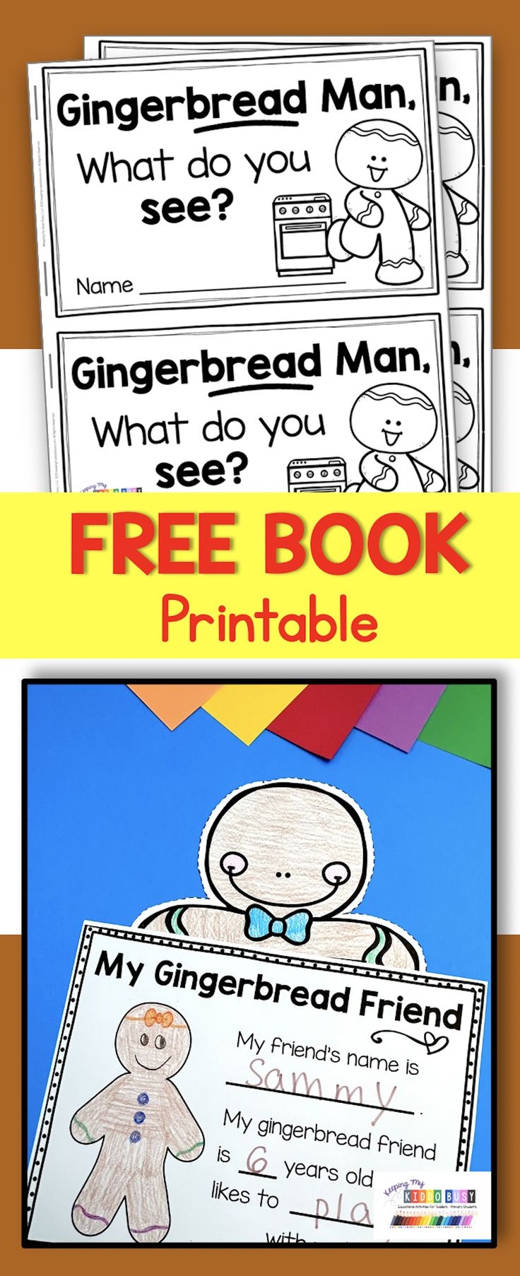 Printable Gingerbread Man FREEBIE Mini Book Kindergarten And 