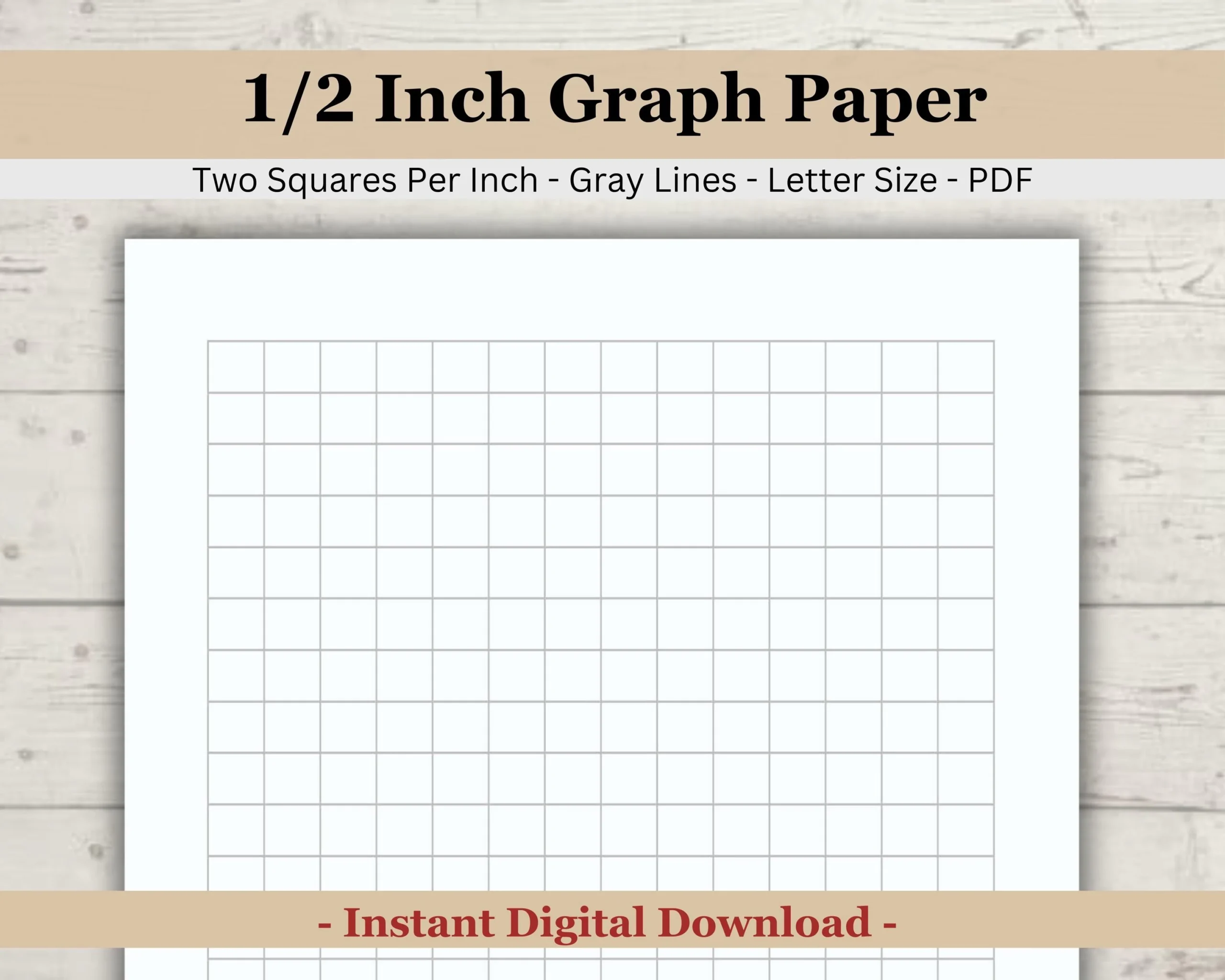 1/2 Inch Printable Graph Paper