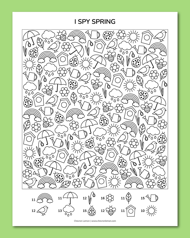 I Spy Free Printables