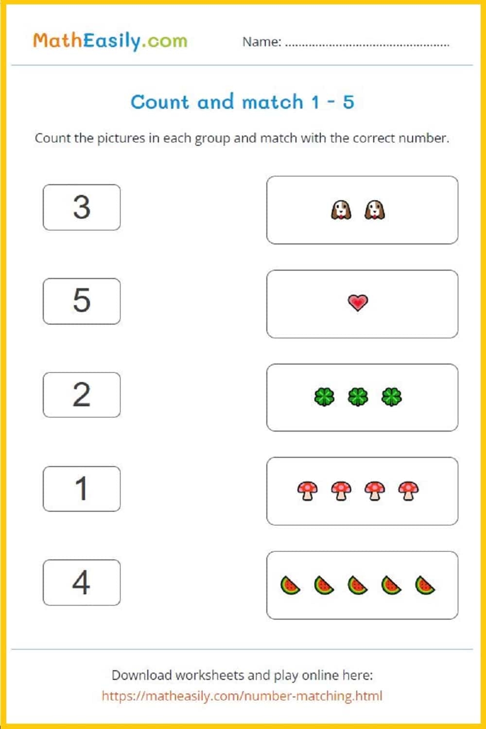 Free Printable Worksheets For 5 Year Olds Pdf