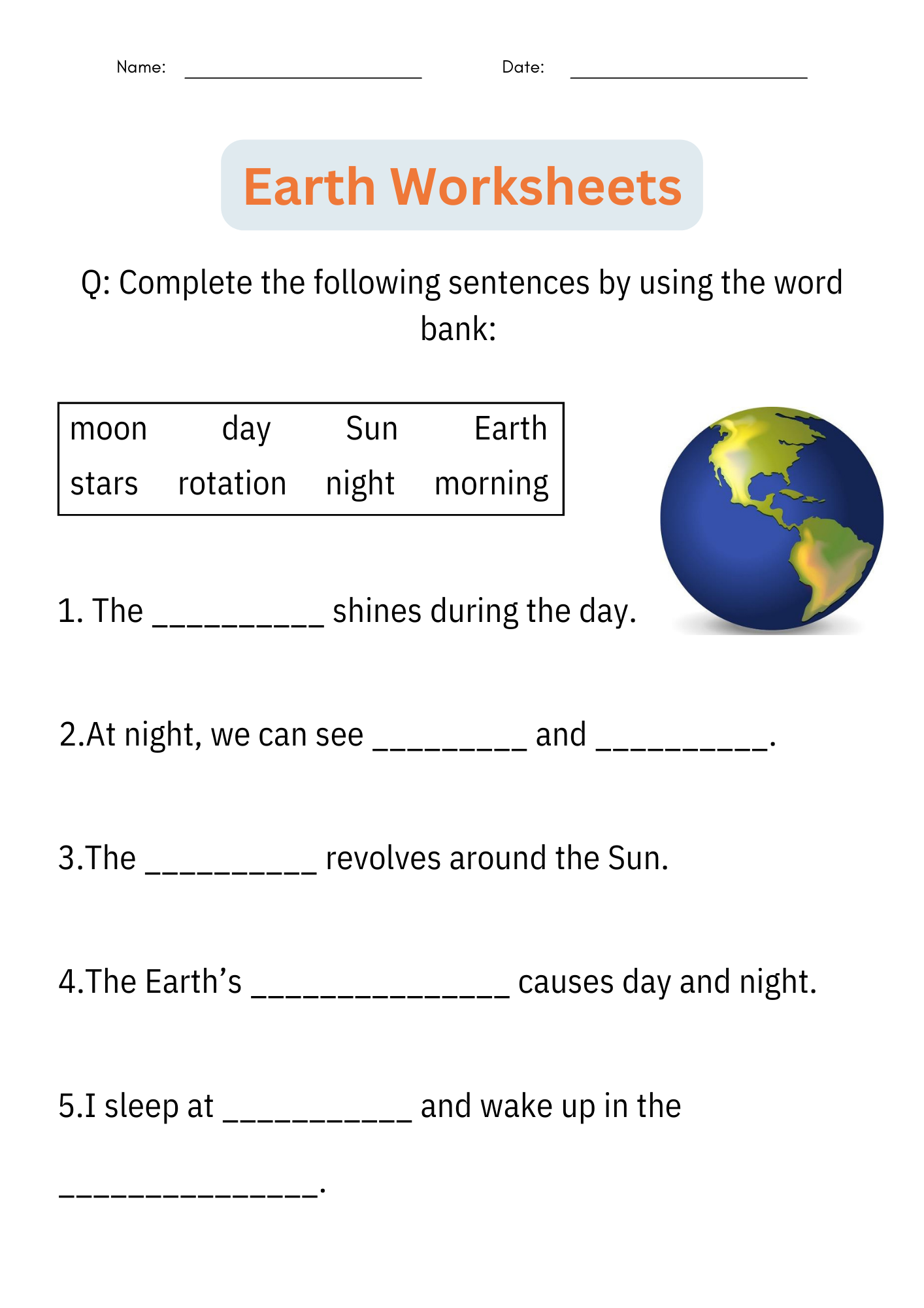 Printable Science Worksheets Grade 1