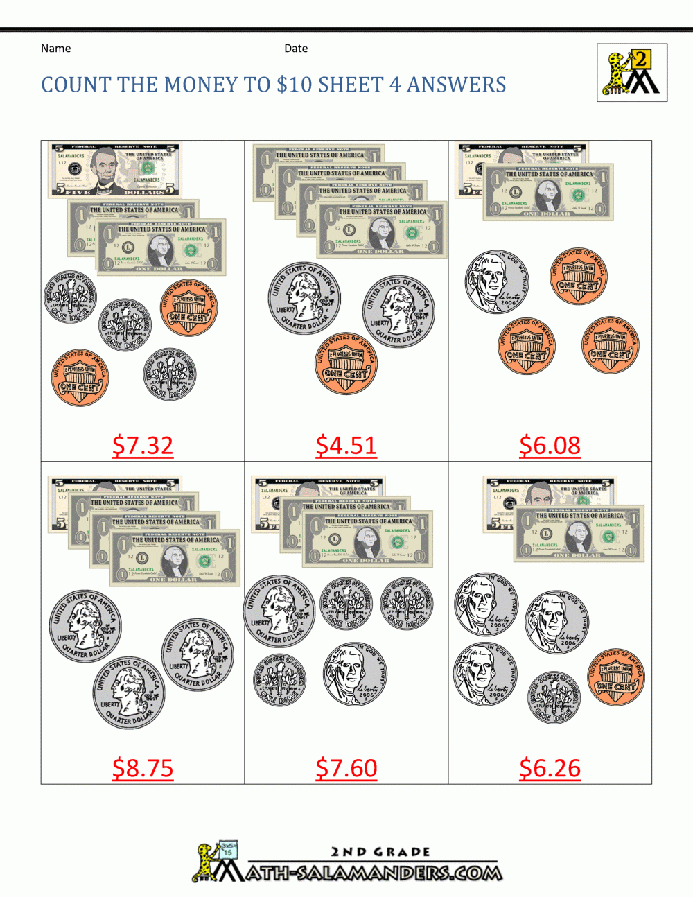 Free Money Worksheets Printable