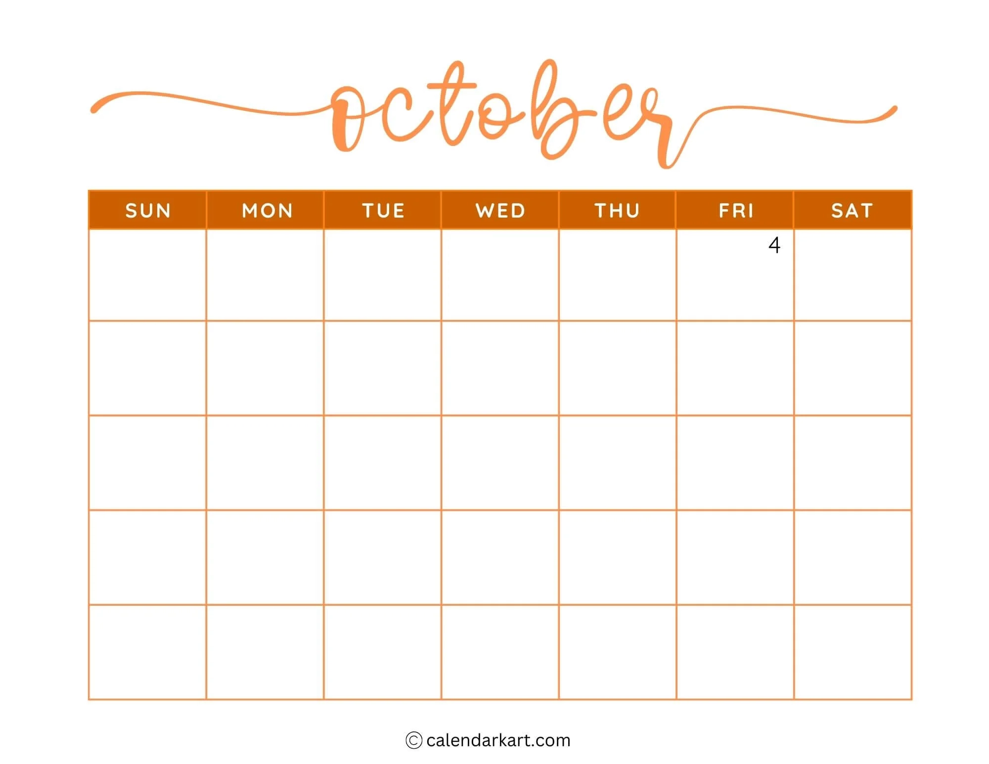Cute Printable Blank Calendar