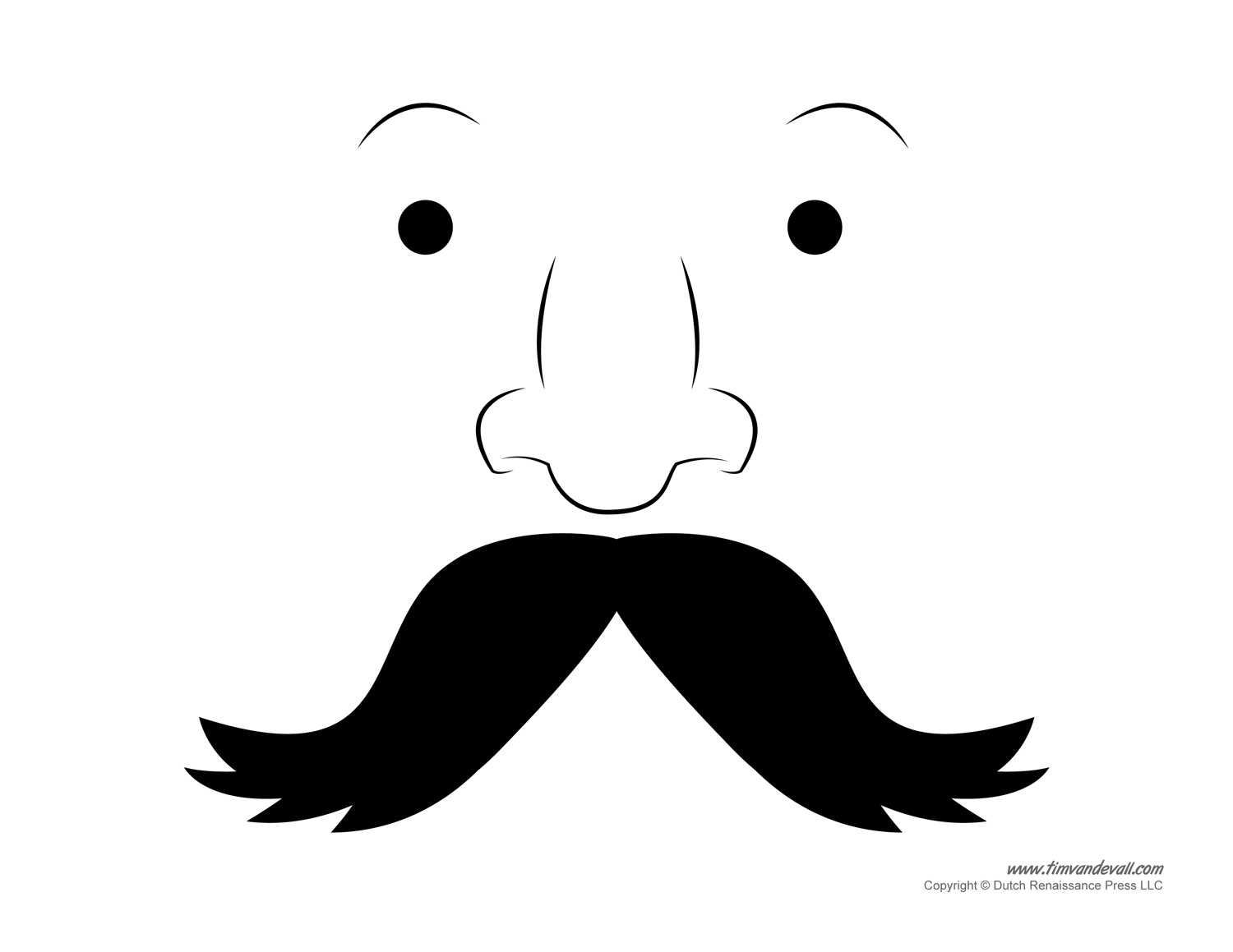 Printable Mustache Template Tim s Printables