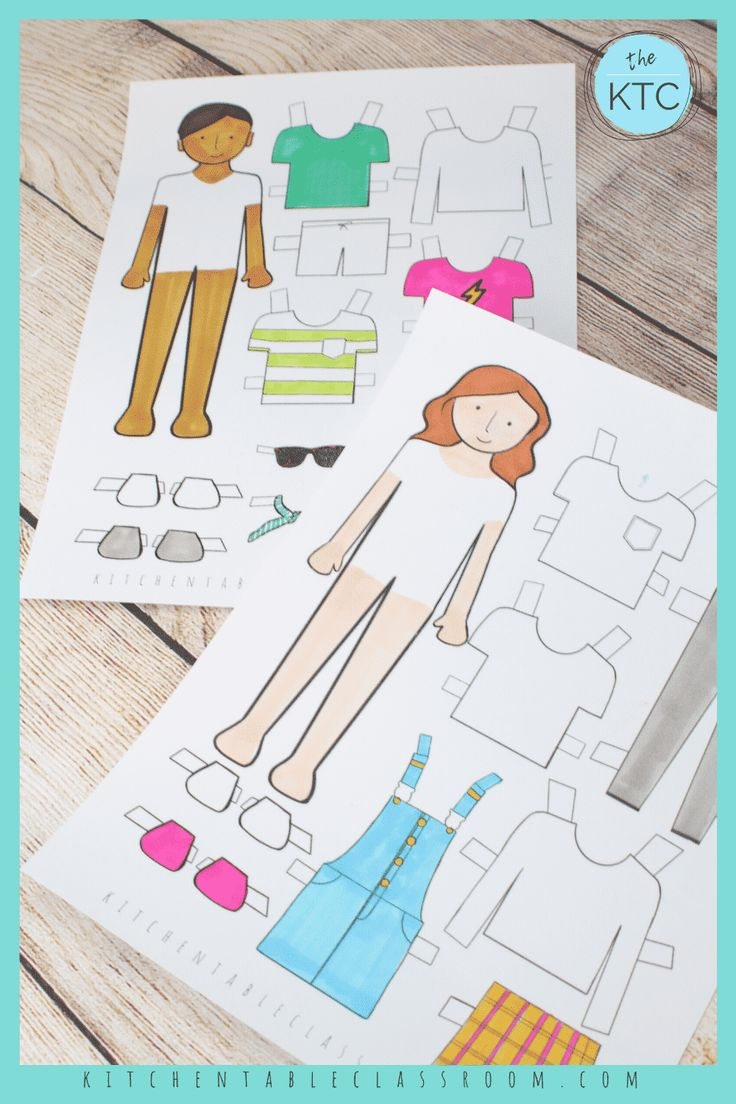Printable Paper Doll Templates Color And Play The Kitchen Table 