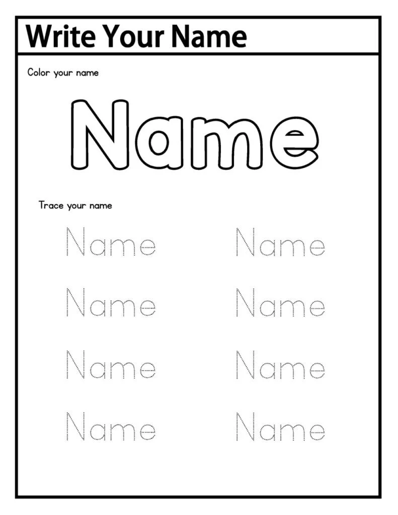 Free Printable Name Tracing Worksheets