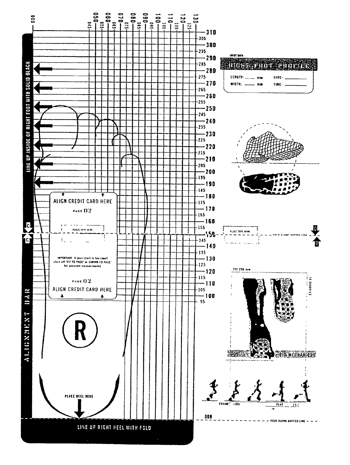 Printable Shoe Size Template Pdf