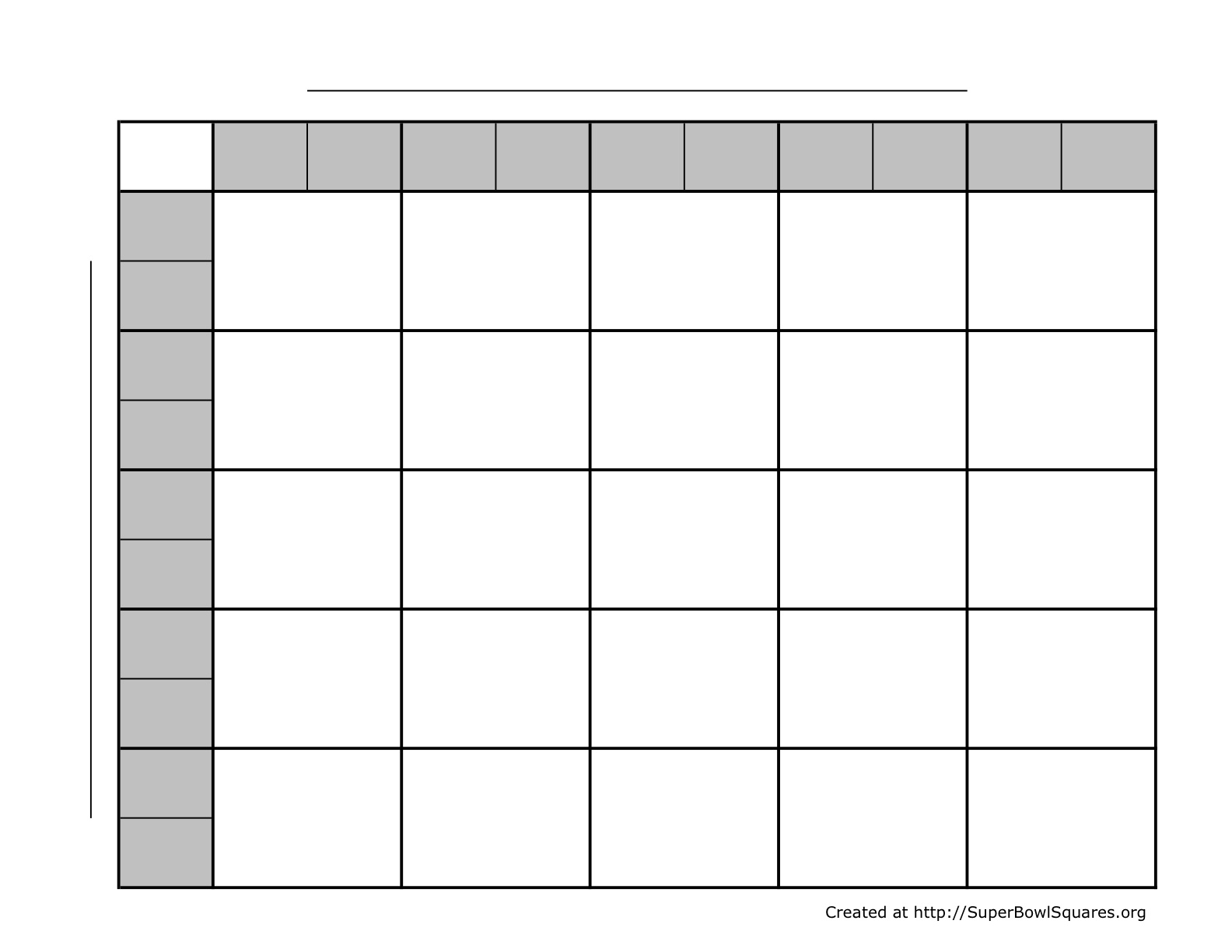 Free Printable Super Bowl 25 Squares Template