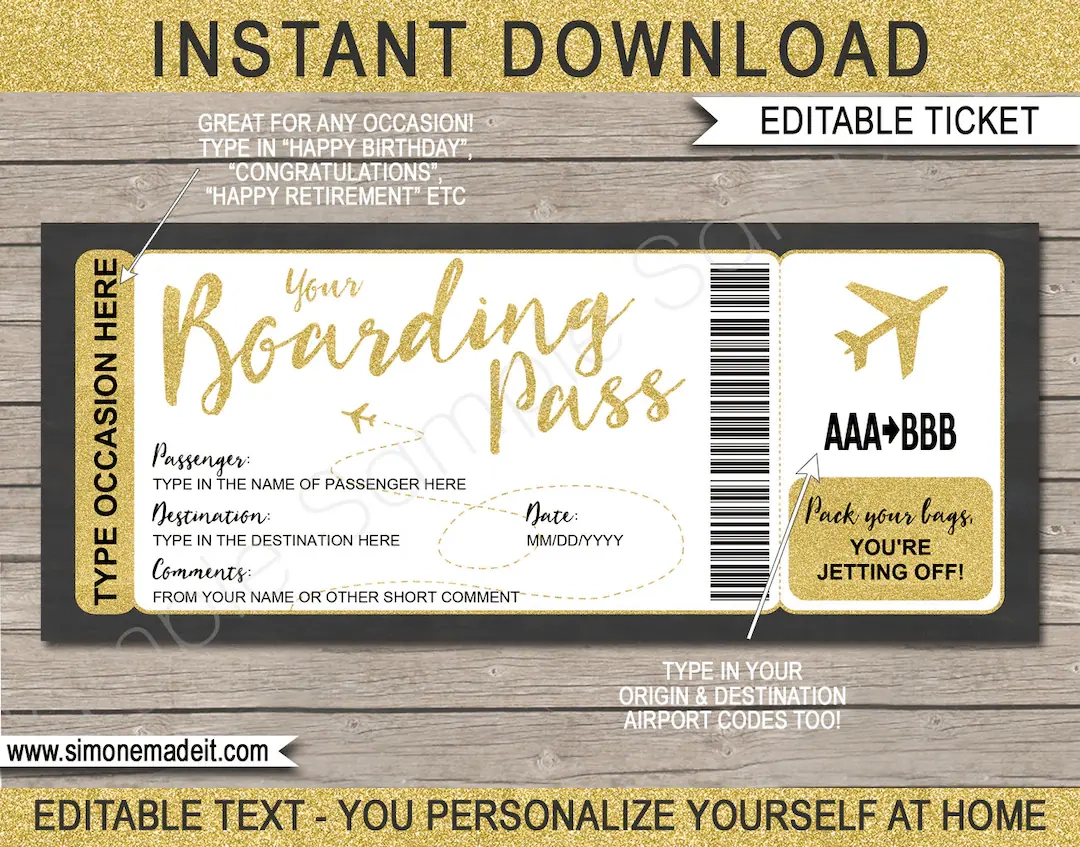Airline Ticket Printable Template