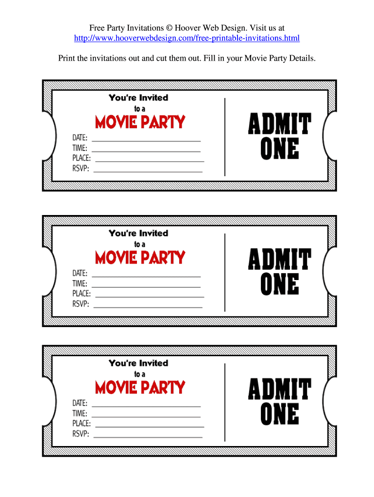 Ticket Template Printable Free