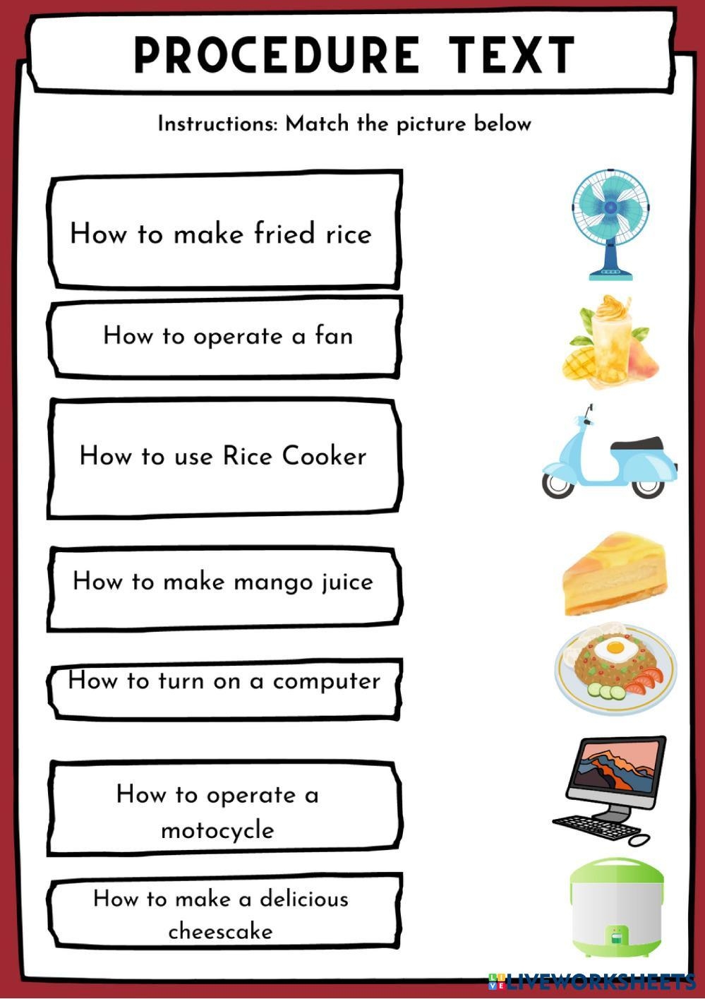 Procedure Text Free Interactive Worksheets 7172008