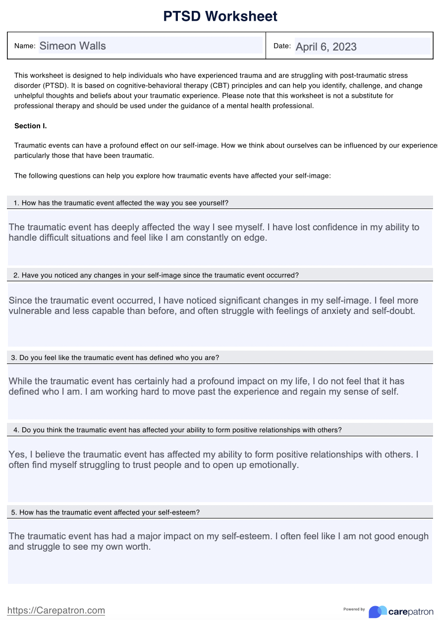 Free Printable Ptsd Handouts