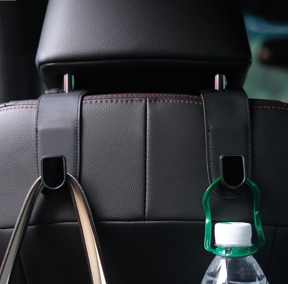 Qirc Auto Hooks 2 Pcs Leather Car Storage Organiser Bag Hooks 