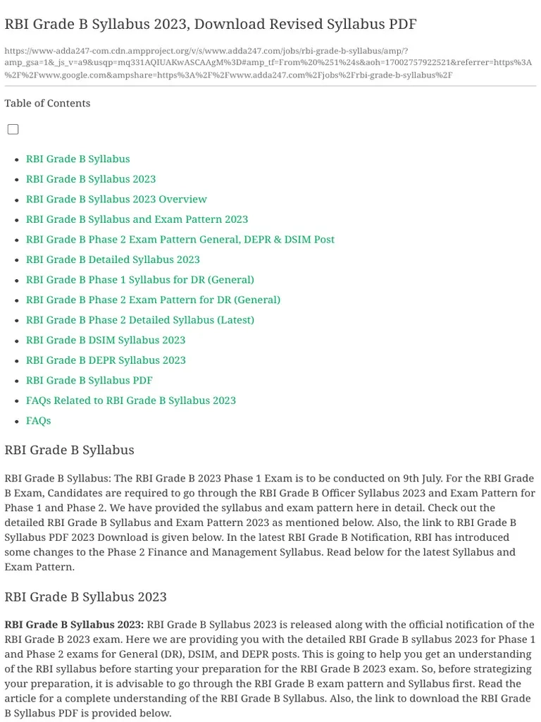 RBI Grade B Syllabus 2023 PDF Communication Economy Of India