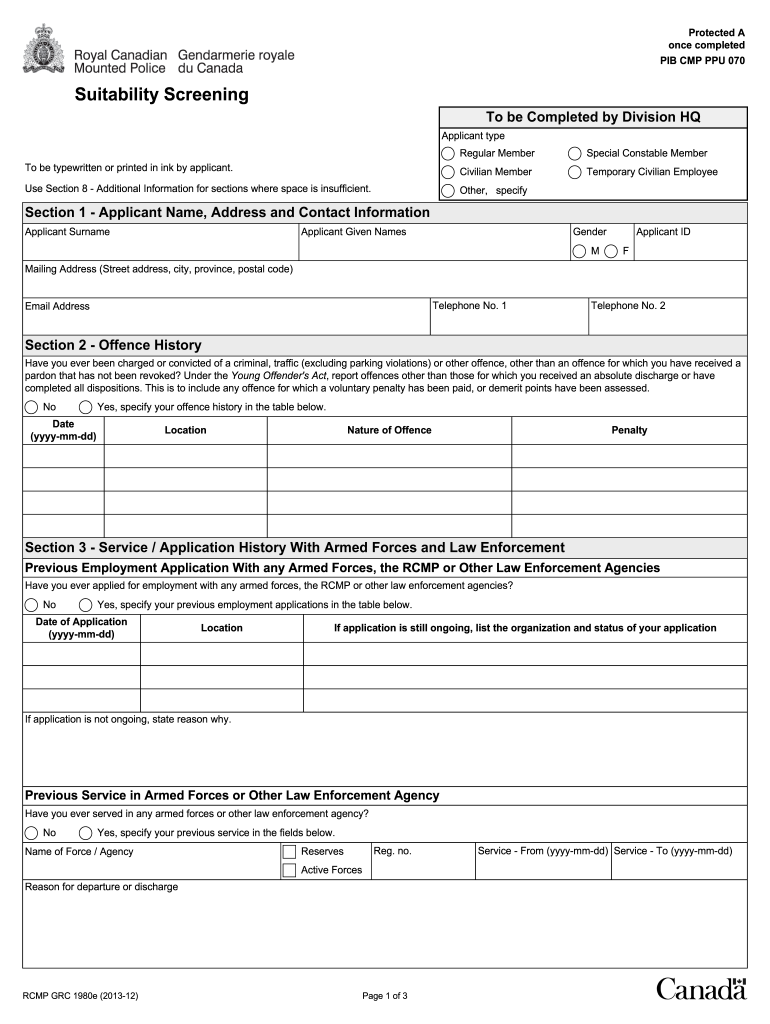 Rcmp Required Forms And Documents