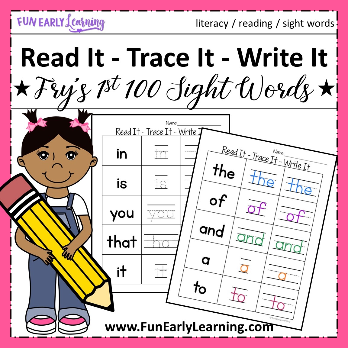 Read It Trace It Write It Fry s First 100 Sight Words Fun 