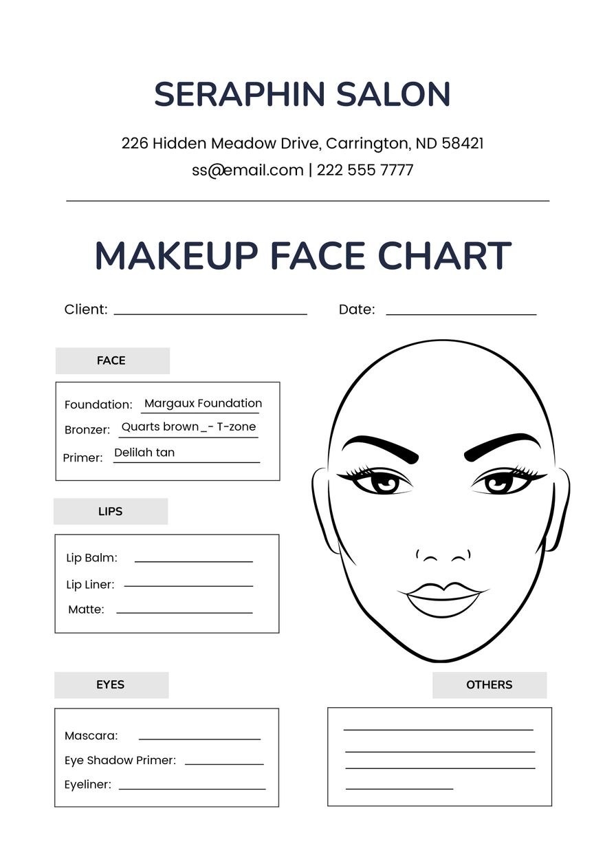 Makeup Face Template Printable Pdf