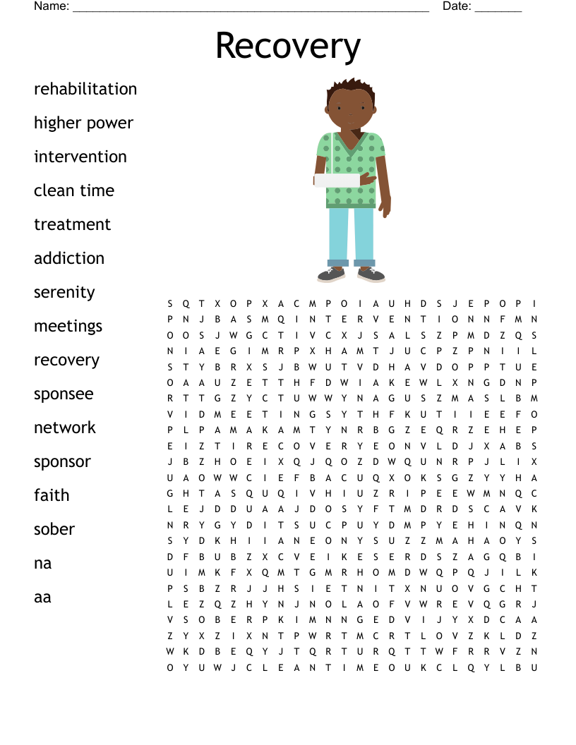 Recovery Crossword Puzzles Printable Free