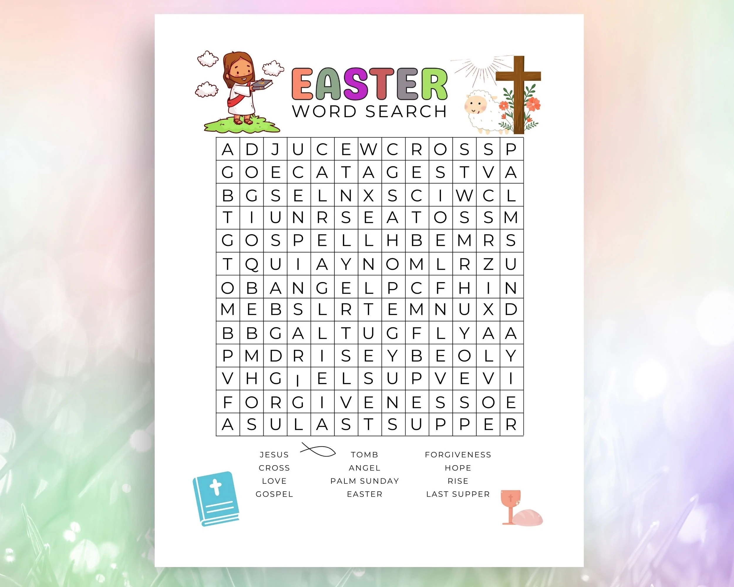 Easter Religious Word Search Printable