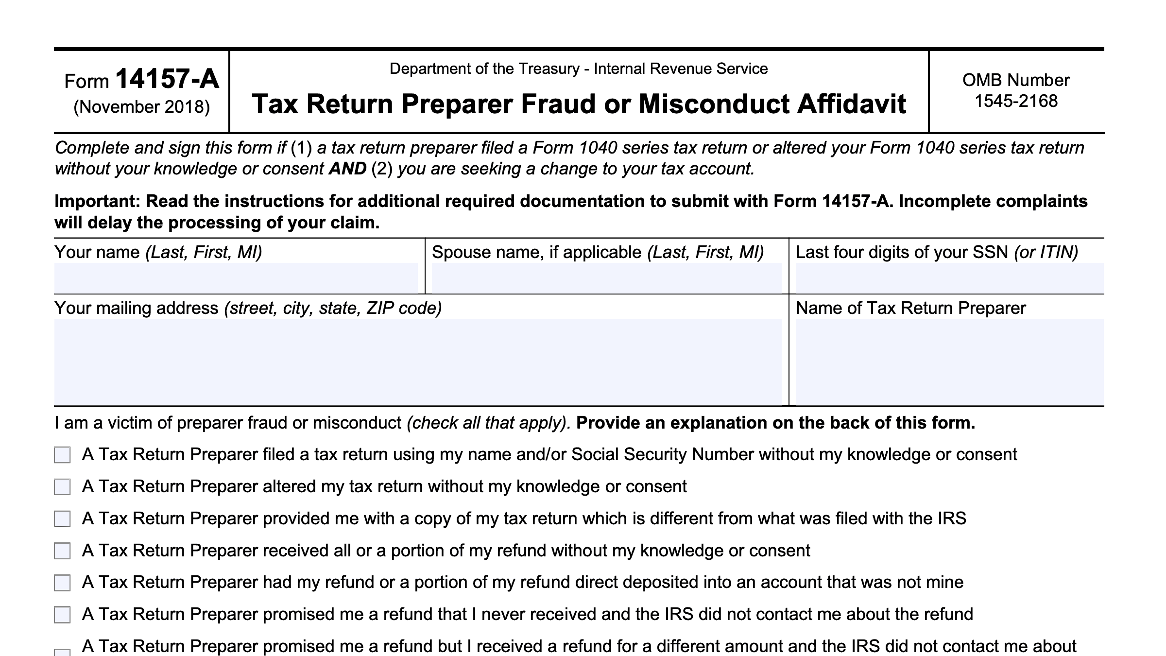 Irs Form To Report Tax Fraud