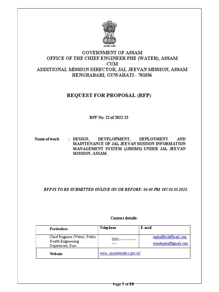 RFP 22 2022 23 Jjmims PDF Request For Proposal Consultant