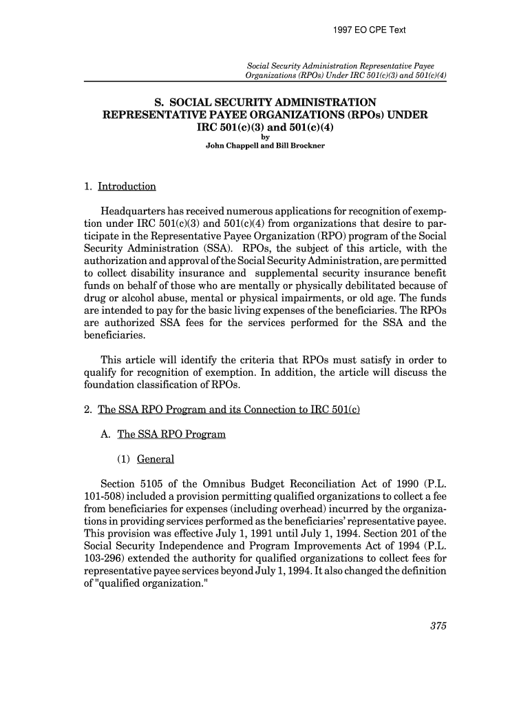 RPOs Under IRC 501c3 And 501c4 Form Fill Online Printable 