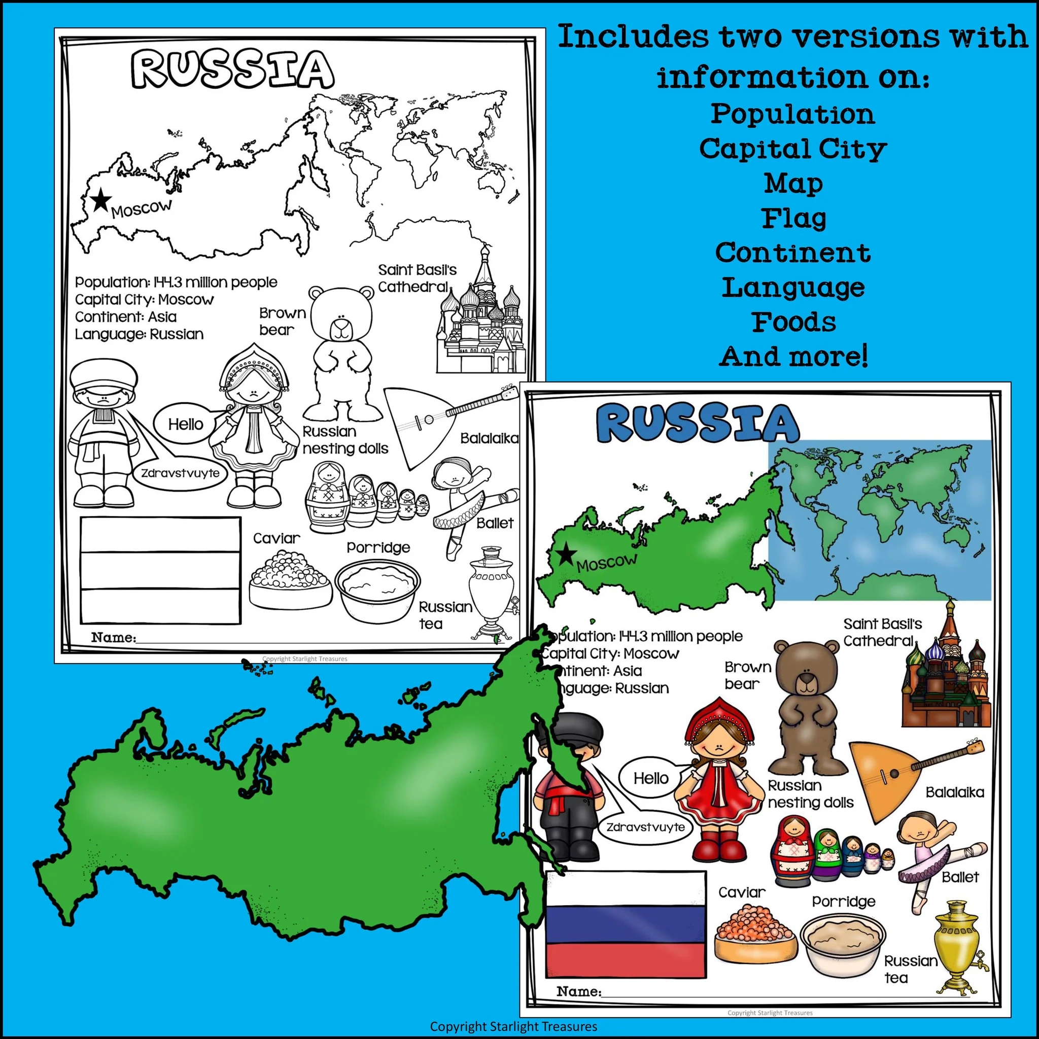 Free Printable Worksheets Geography Russia
