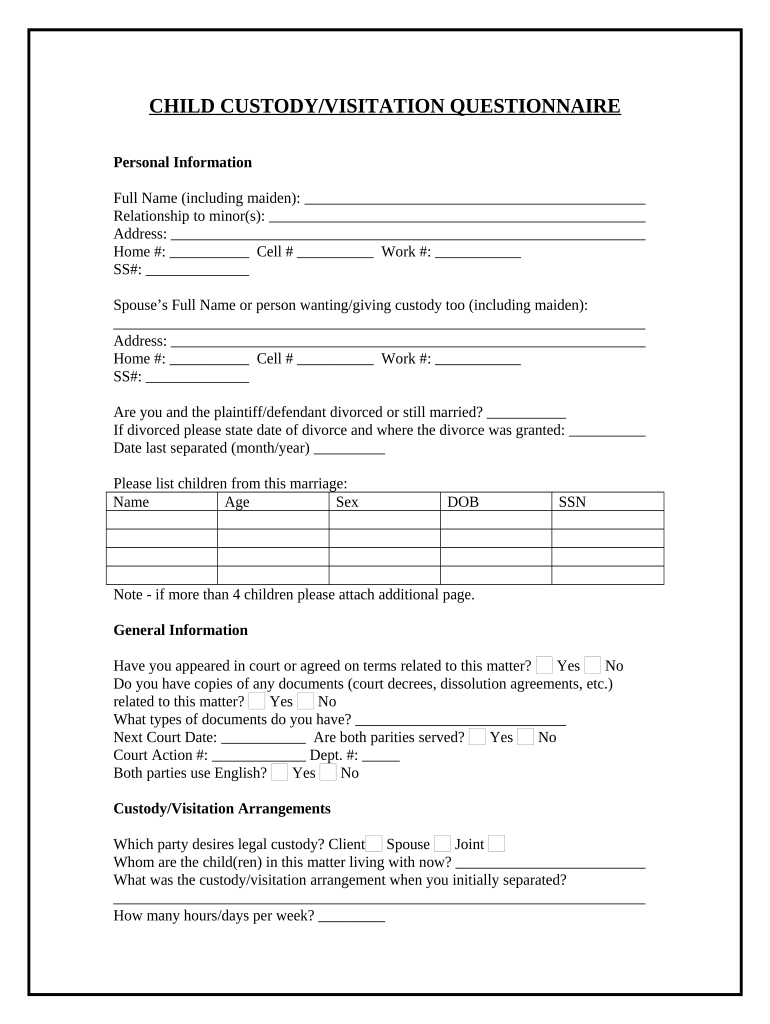Sale Child Custody Papers Shop Printable Child Custody Forms 