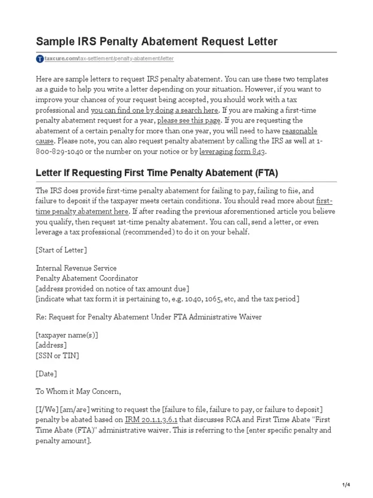 Irs Form Request For Abatement