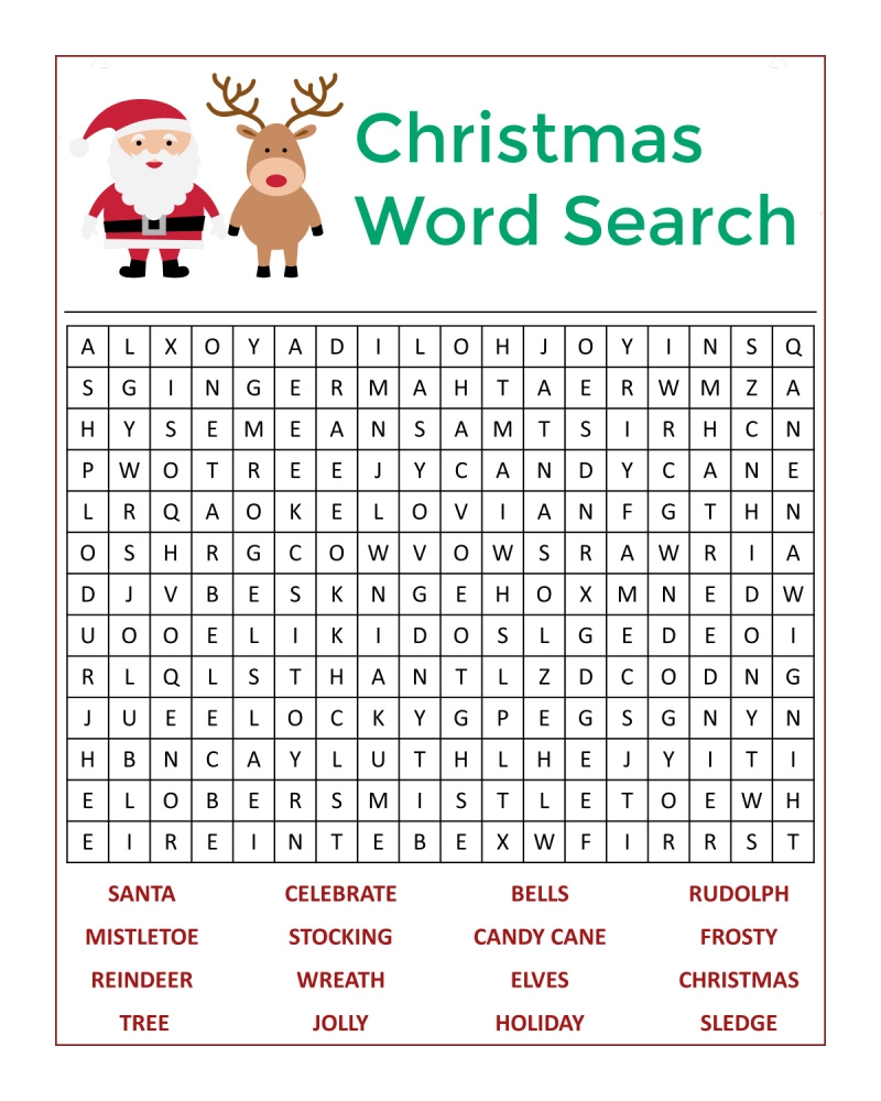 Free Printable Word Puzzles Holiday