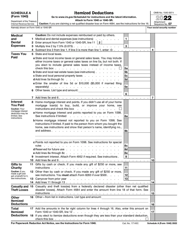 Schedule A Form 1040 Fill And Sign Online With Lumin